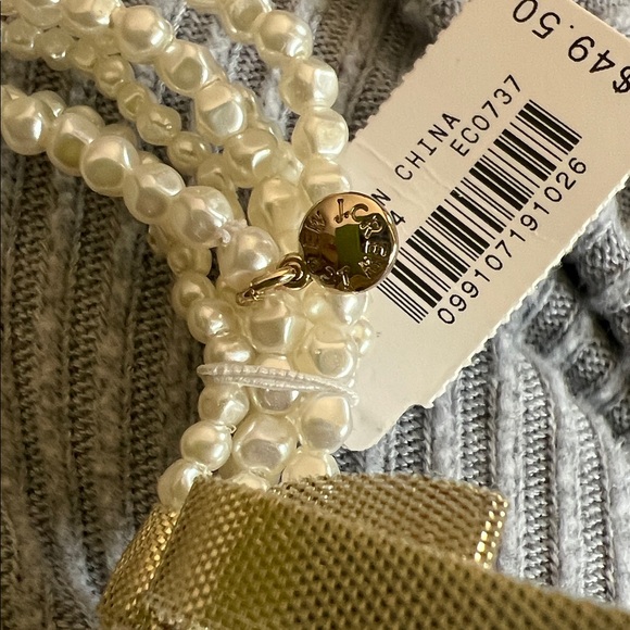 NWT J. Crew Gold and Pearl Beaded Bracelet - Picture 2 of 4